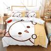 Popular Peach Cat IP Duvet Cover + 2 Pillowcases, Lovely Pink Cat Pattern Bedding Set for Fan Collection
