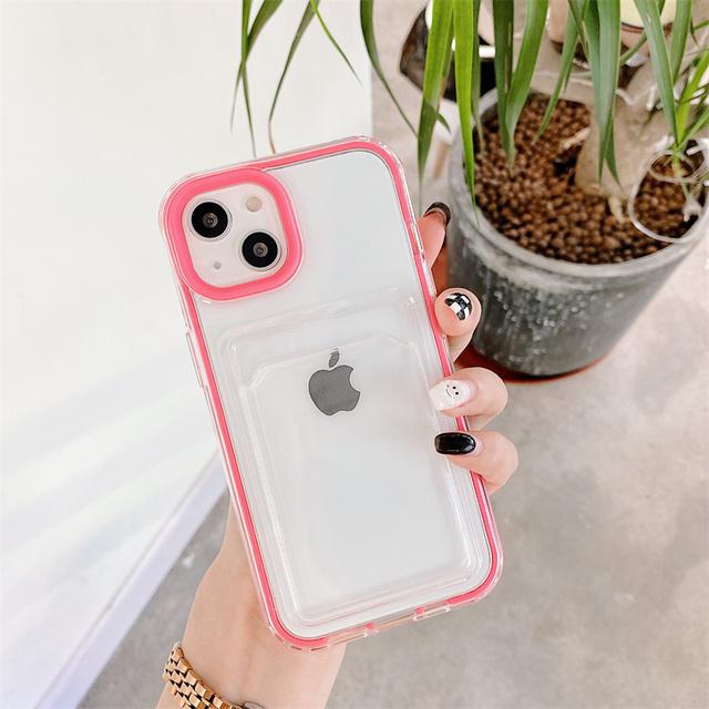 

Прозрачный противоударный чехол для телефона 2 в 1 с отделением для карт для Iphone 13 11 12 Pro Max Xr Xs 14pro 12 13, мягкий прозрачный бампер, задняя крышка For iPhone 14Plus