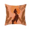 Nordic Abstract Women's Peach Leather Velvet Printed Pillowcase Home Fashion Bedside Sofa Office Cushion Cover
