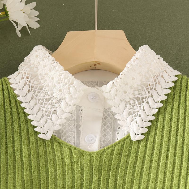New Fake Collar Shirt Women White Lapel Ruffles Stand False Collar Woman Girls Detachable Collar Lace Removable Half Shirt
