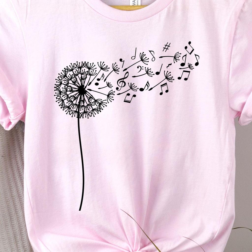 Dandelion Seeds Blowing T-Shirt | Minimal Botanical Tee