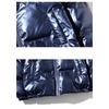 Glanzend Pufferjack voor Heren met Rits en Capuchon, Opstaande Kraag, Kort Gewatteerd Jack, Losse Warme Winter Bovenkleding, Grote Maten M-5XL