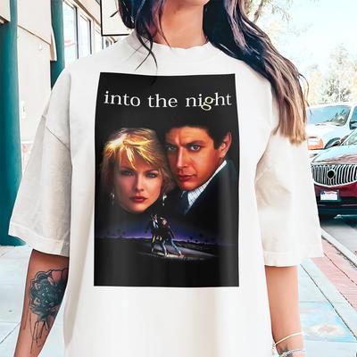 Vintage Into the Night V1 Natural T Shirt and Kids Shirt Movie Poster Retro Vintage Cotton Men's Women's Gift Present