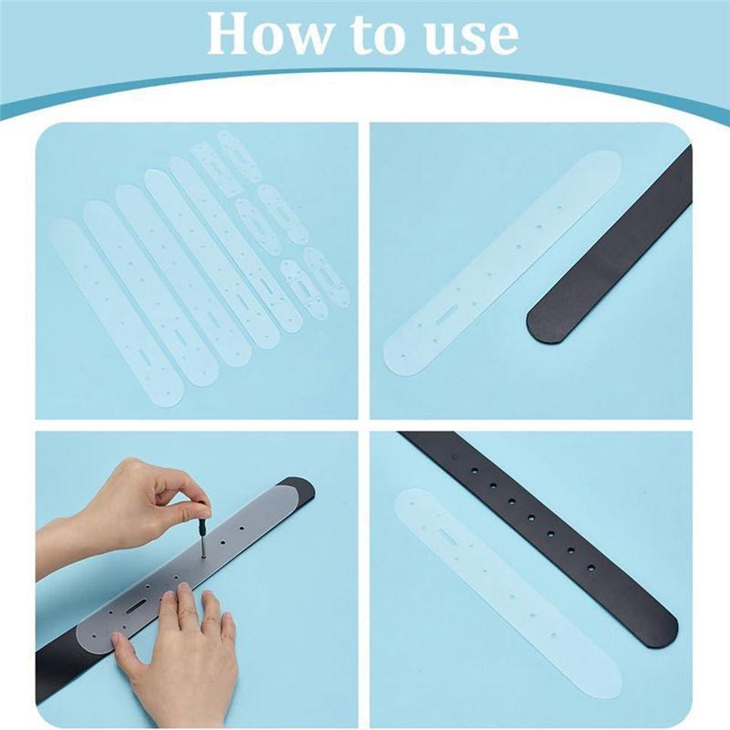 ABIY Leather Templates 22 Pcs 11 Styles PVC Patterns For DIY Supply For Belt Holes Punching Crafting Tools