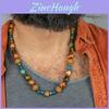Collana Vintage con Perle Occhio di Tigre per Uomo Stile Geometrico Accessorio di Moda Etnica