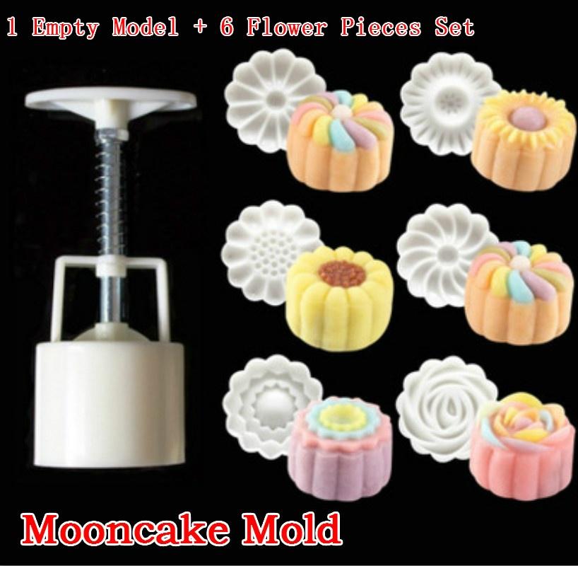 3D Rose Flower Mooncake Mold Mid-Autumn Festival Hand Pressure Mould DIY Tool Cookie Cutter Cake Bak