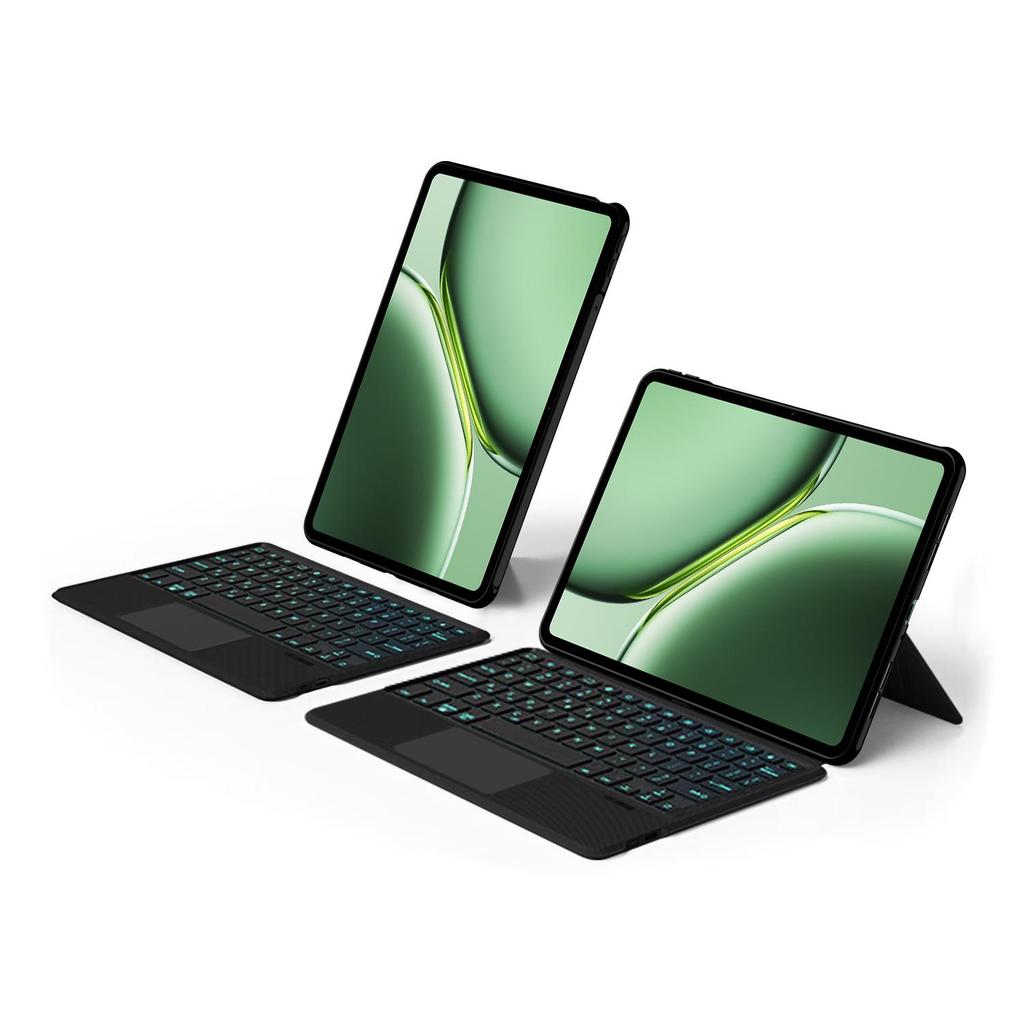Compatible OPPO Pad3 Pro 12.1" Split Screen Bluetooth Keyboard Leather Case with Backlit Touch