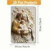 Vintage Metal Wall Art Religious Icon Poster with Flowers Home Decor