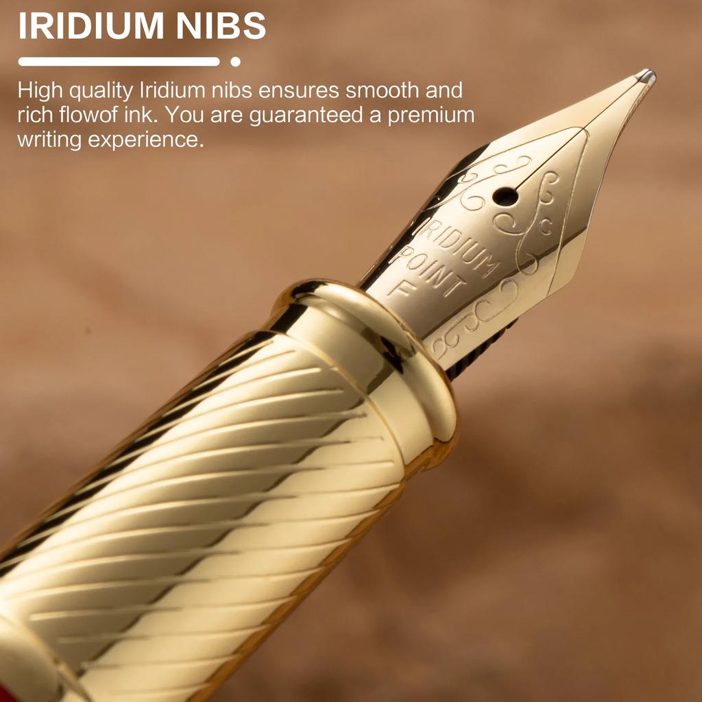 Premium Medium Nib Resin Fountain Pen Set 15ml Ink Gift Box Writing Note-Taking Calligraphy