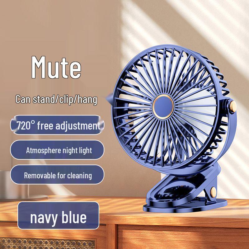 Rechargeable Clip-On Mini Fan: Ideal for Dorms, Beds, Desks, Offers Quiet Operation & High Airflow