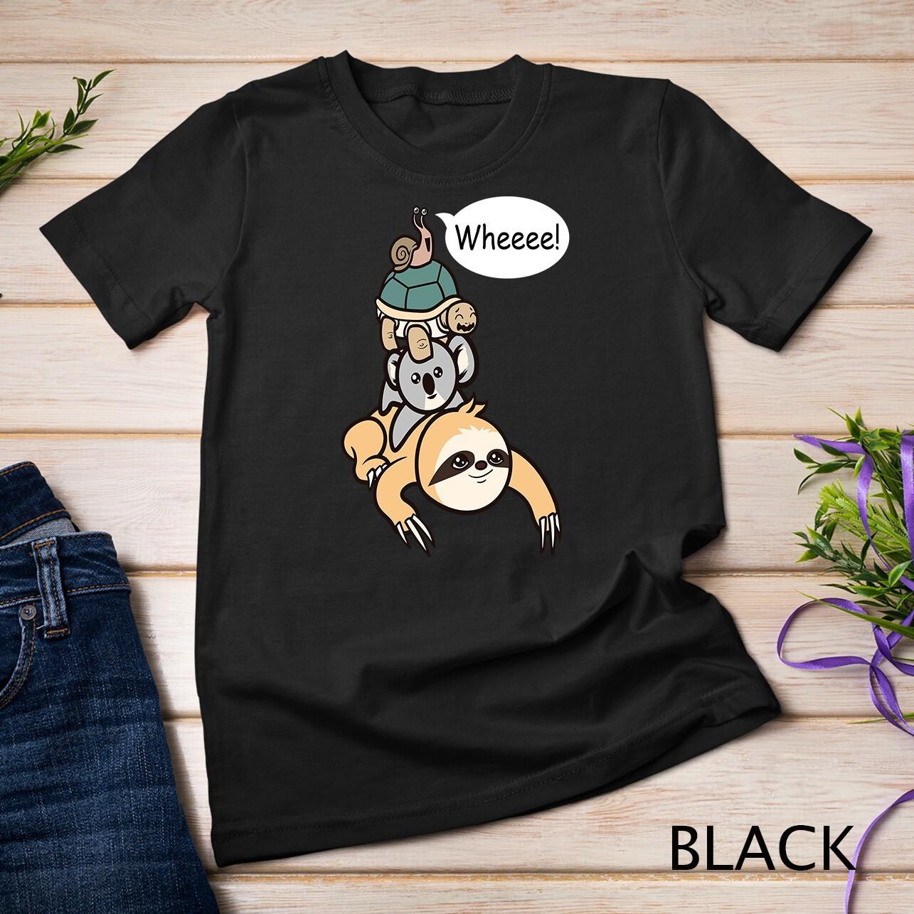 Funny Slow Moving Sloth Turtle Koala Snail Family Race Unisex T-Shirt Mens Womens Tees Top XL