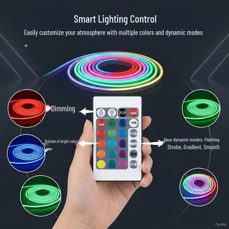 RGB LED Silicone Neon Strip with 24-Key Controller