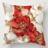 Red And White Floral Pattern Home Decor Pillow Cover Living Room Sofa Polyester Cushion Cover With Zipper