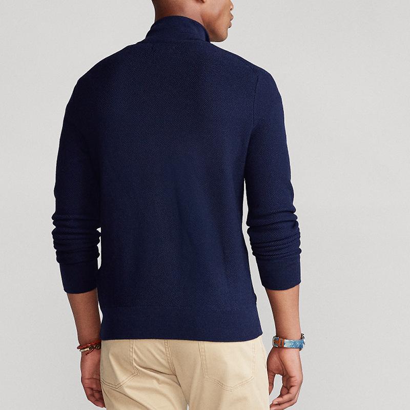 Men's 8503 High Neck Zipper Cotton Sweater - Slim Fit Winter Cardigan