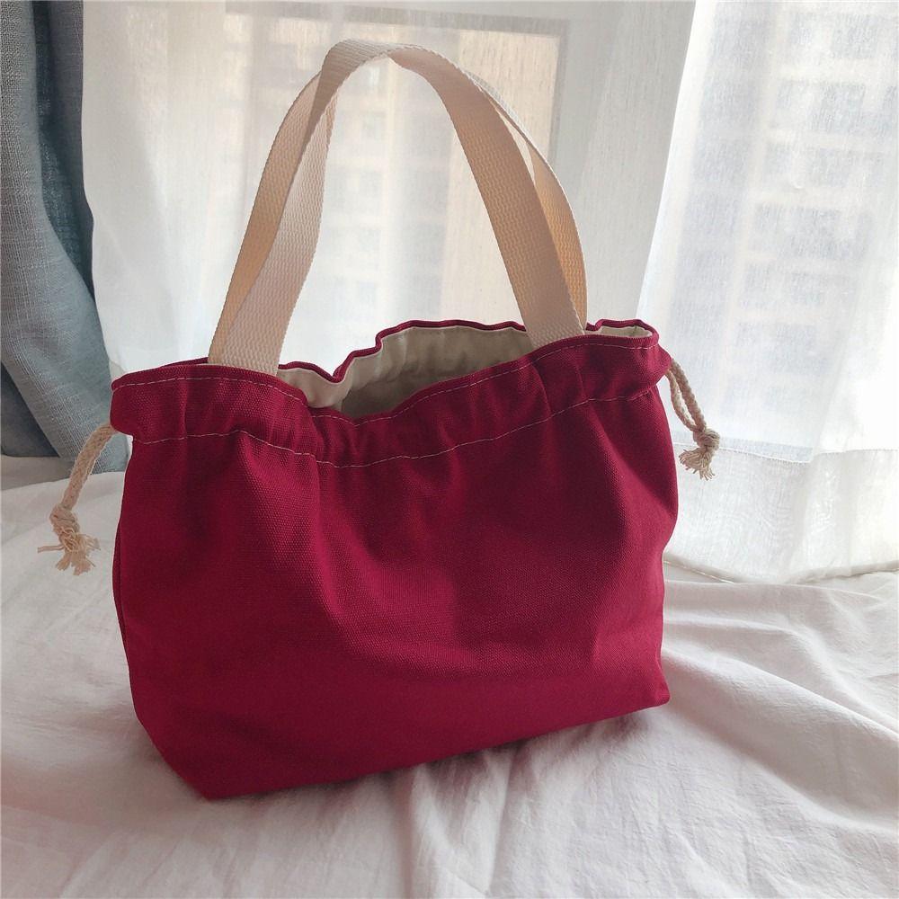 Kawaii Drawstring Storage Bag Solid Color Portable Toiletry Bags Sweet Cartoon Cosmetic Bag  Girls