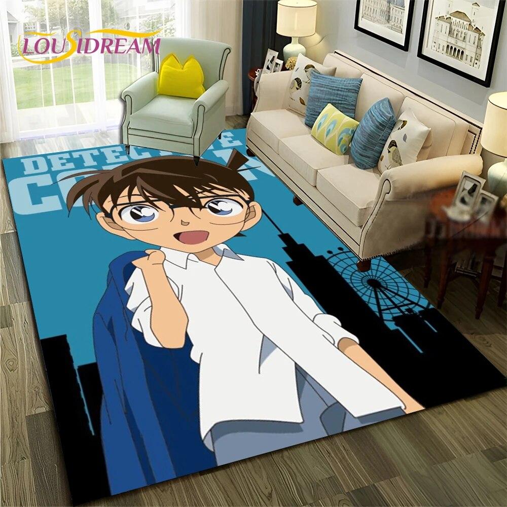 Cartoon HD Detective Conan Anime 3D Carpet Rug for Home Living Room Bedroom Sofa Doormat Decor,Child Area Rug Non-slip Floor Mat