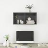Wall Mounted TV Cabinet Glossy Grey 37 X 37 X 72 Cm Particleboard