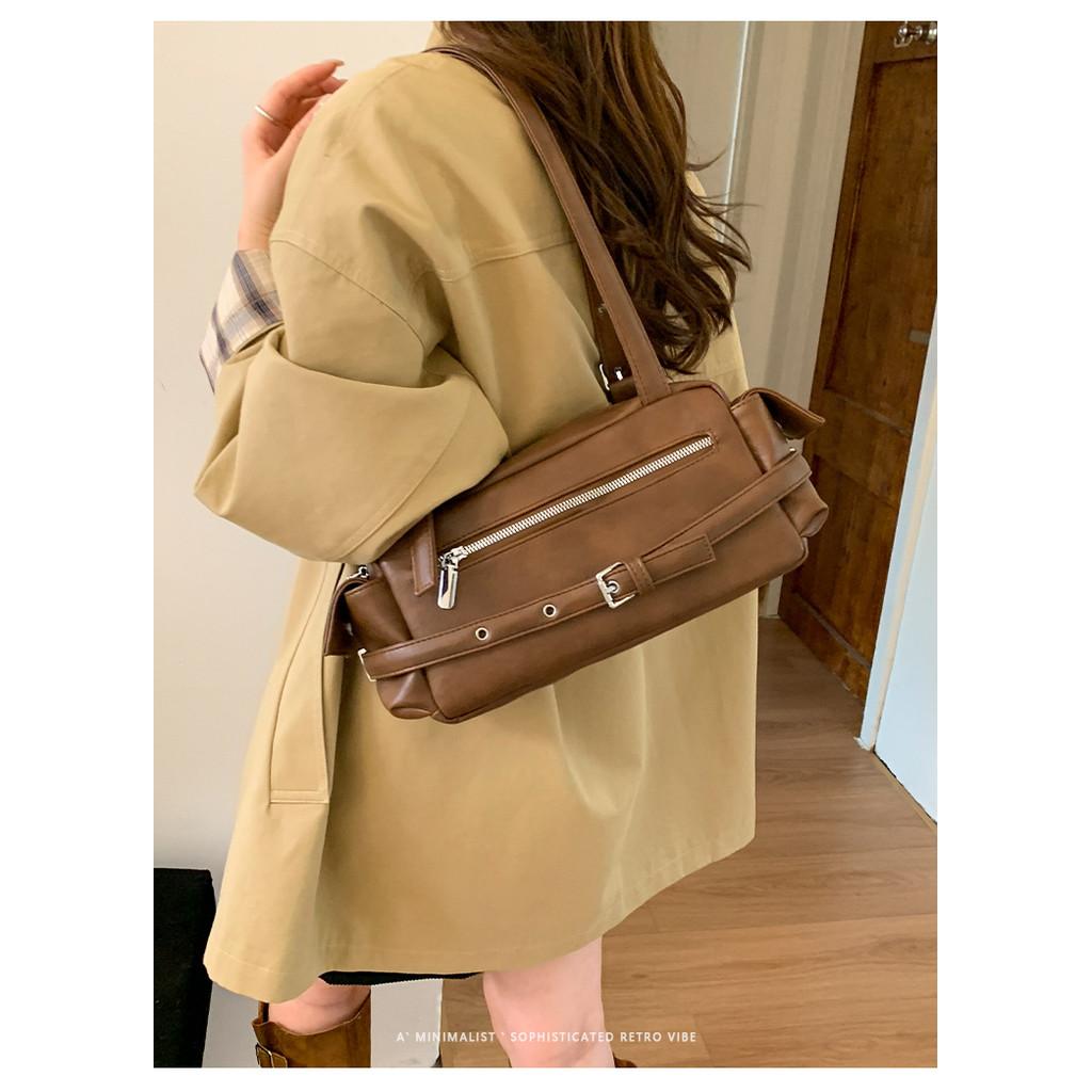 IELGY Ladies Underarm Bag Retro Casual Portable Boston Bag Large Capacity Simple