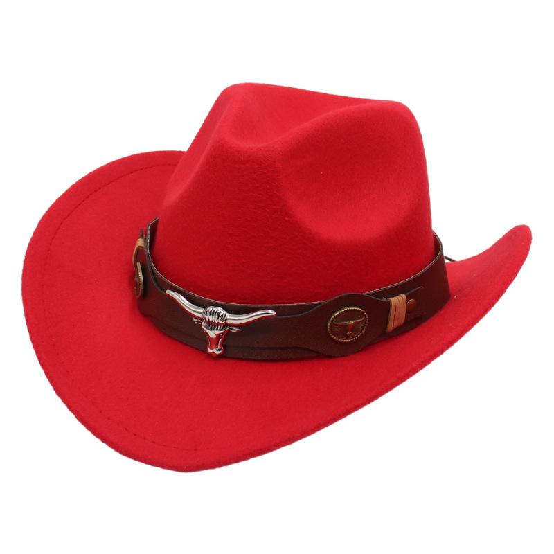 Western cowboy hat men and women retro bull head decorative top hat sunscreen sunshade outdoor cycling hat
