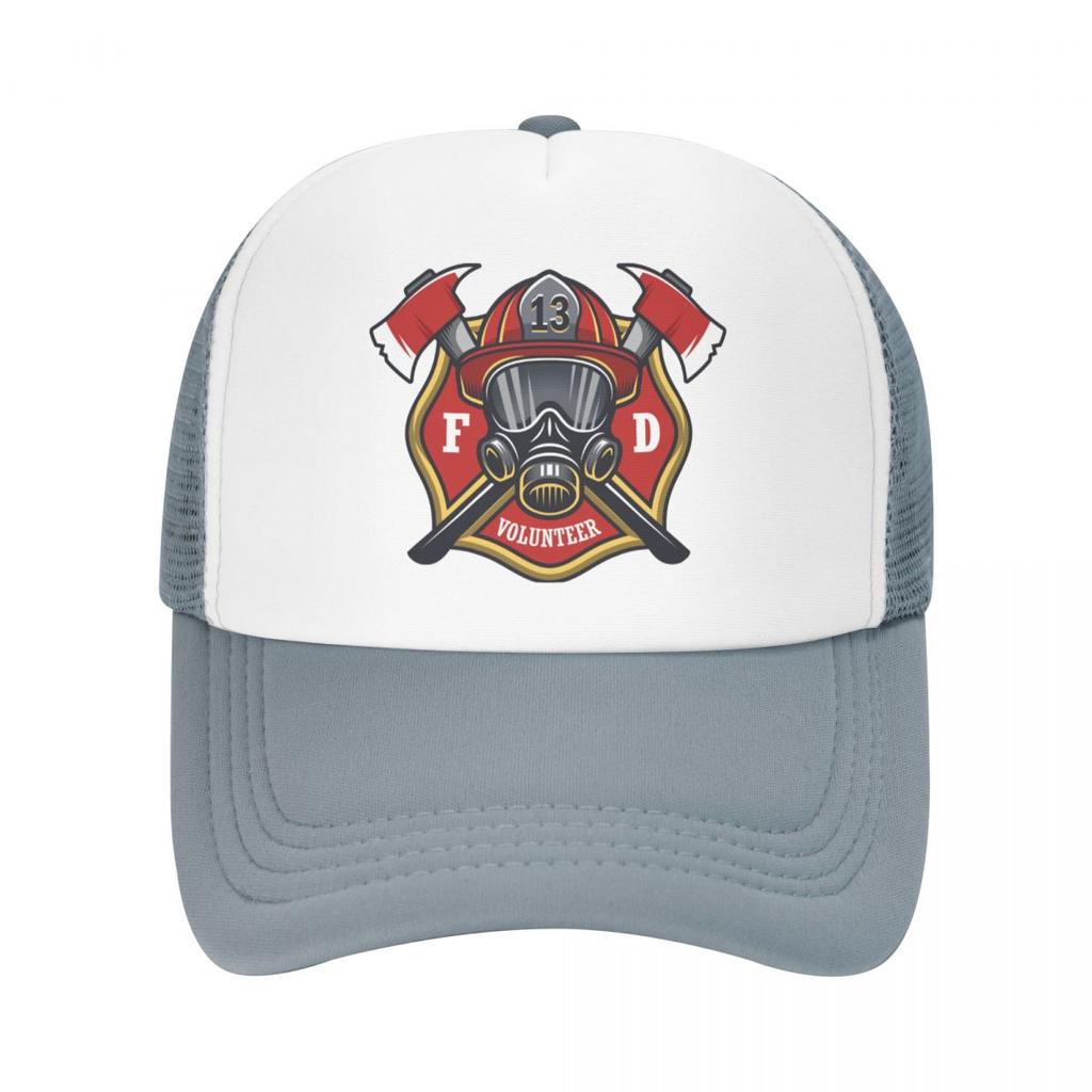 Modische Baseballkappe mit Feuerwehrmann-Totenkopf, WoUnisex, Unisex, verstellbar, Feuerwehrmann, Feuerwehr-Rettungs-Trucker-Mütze, Sport-Snapback-Mützen, Sommerkappen