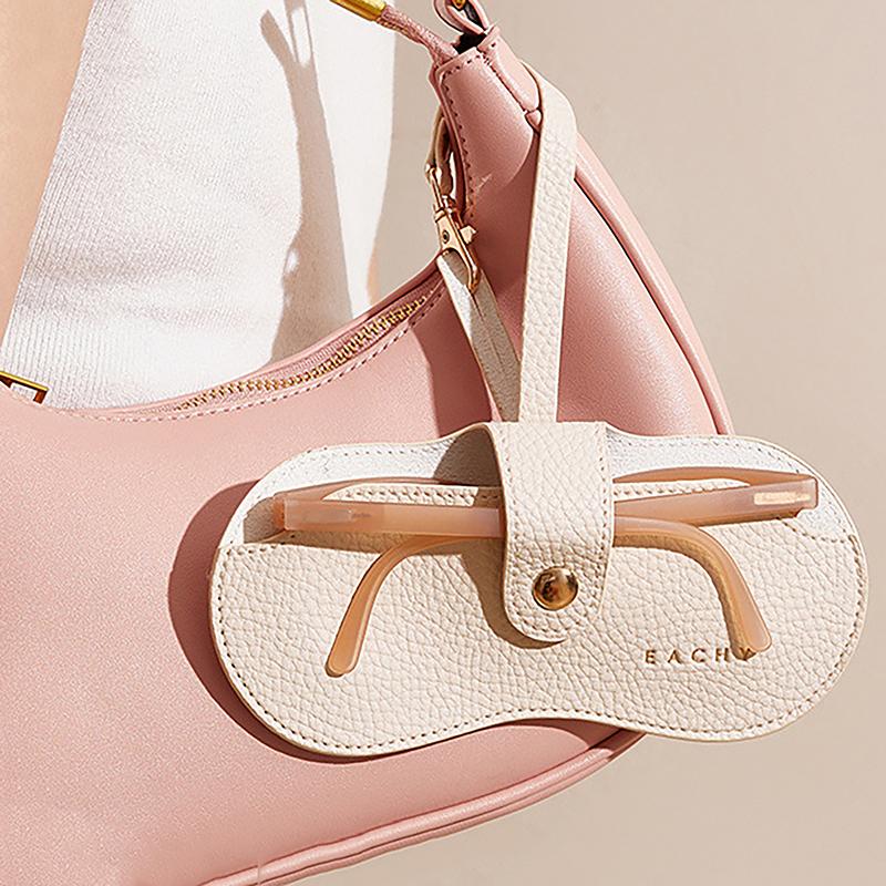 Pu Leather Glasses Bag Travel Portable Sunglasses Protective Cover Pendant Organizer Bag For Women Men Eyewear Accessory