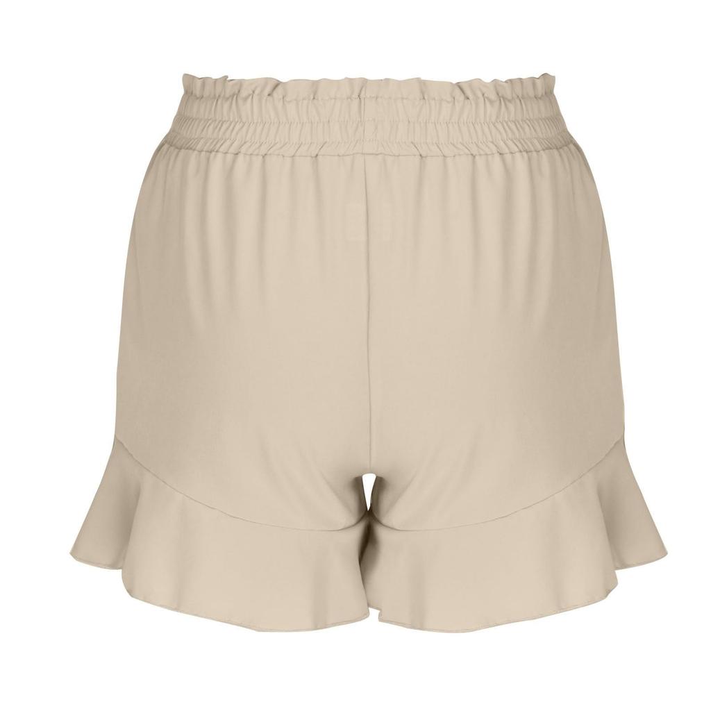 Women's Solid Color Casual High Waisted Double Layered Beach Shorts
