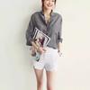 POLO collar single-breasted multi-button spot new Korean version versatile college-style Harajuku shirt long-sleeved cotton and linen shirt women's 