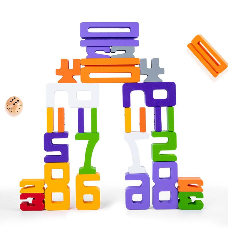 Large Number Wooden Building Block Kids Educational Early Babys Enlightenment