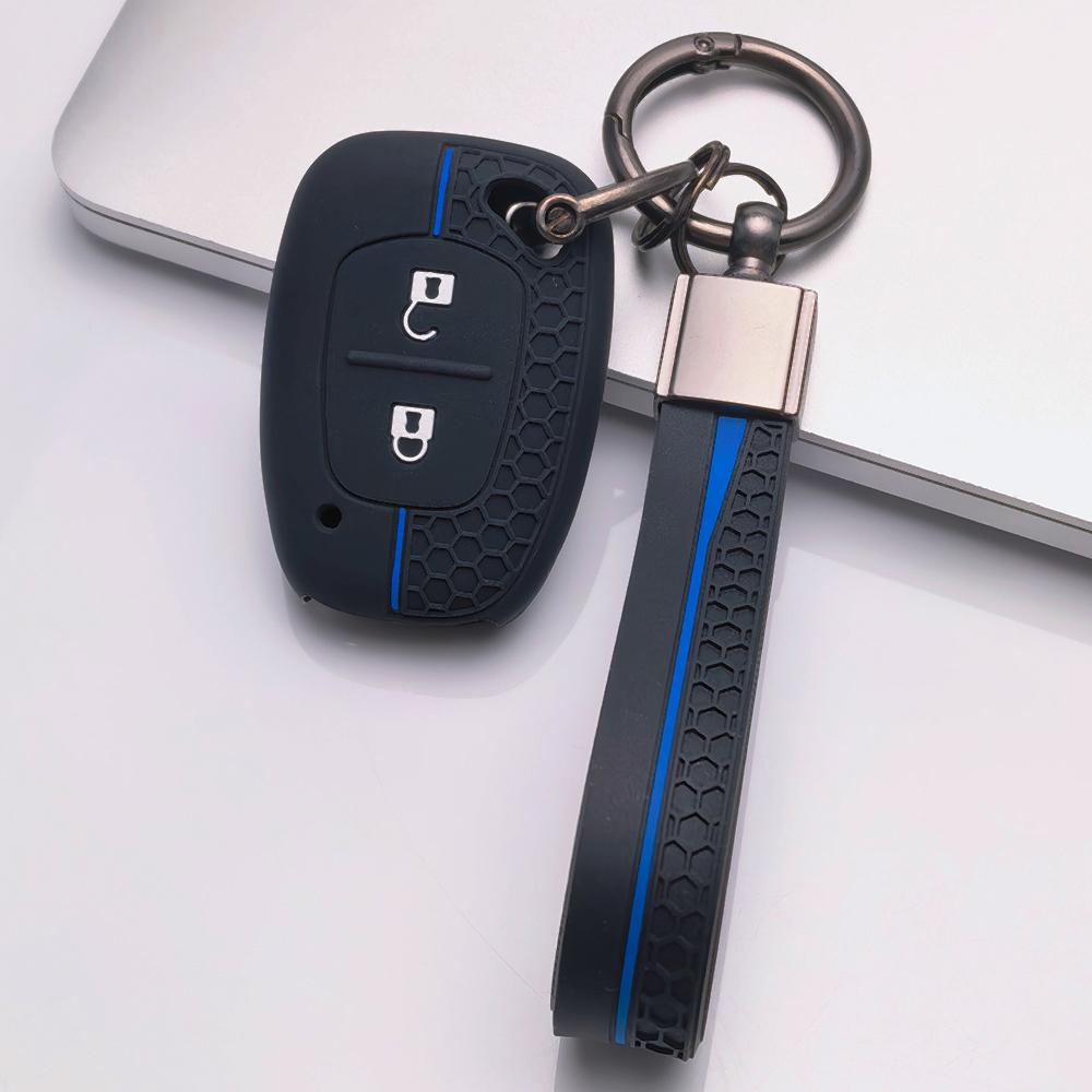 Key Fob Cover for Renault Kadjar Captur Megane Sandero Stepway Duster Logan Dokker with Keychain Anti-Scratch Surface Shockproof Structure