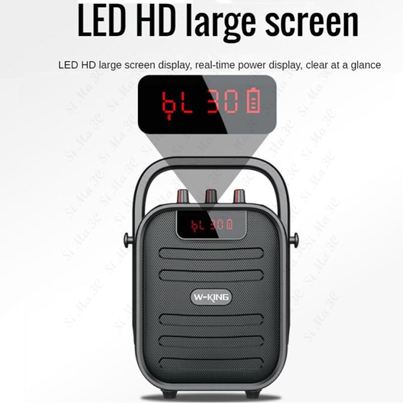 Wireless Column Outdoor Karaoke Bluetooth Speaker Portable FM Radio TWS Subwoofer Soundbox With Mic W-king T5 Square Dance Audio