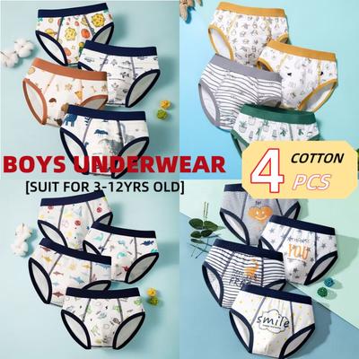 4 buc/lot Chiloți drăguți din desene animate pentru copii Lenjerie de corp din bumbac pur Chiloți colorați, moale