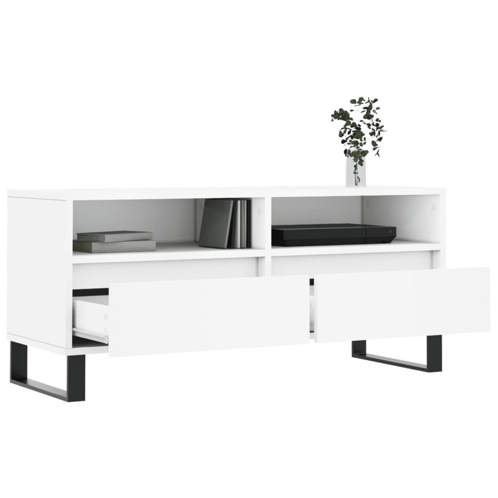TV Cabinet White 100 x 34.5 x 44.5 cm Engineered Wood