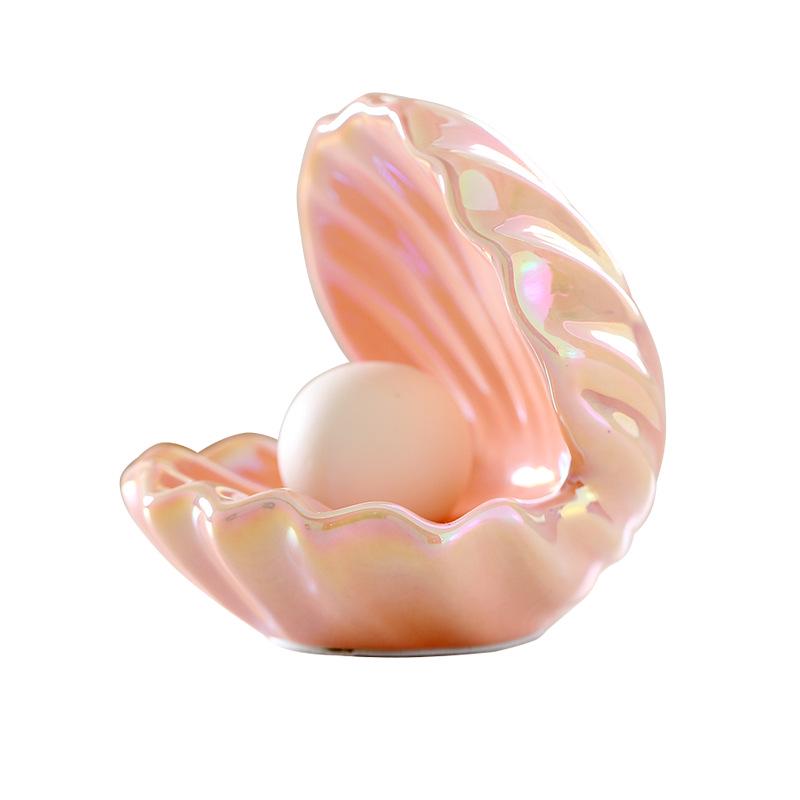 Luminous Pearl Shell Jewelry Box & Dreamy Ceramic Lamp