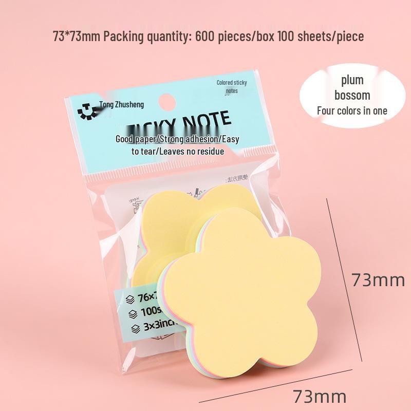 Creative Colored Sticky Notes - Cute, Tearable Memo Pads for Office and School, Strong Adhesive Message Paper