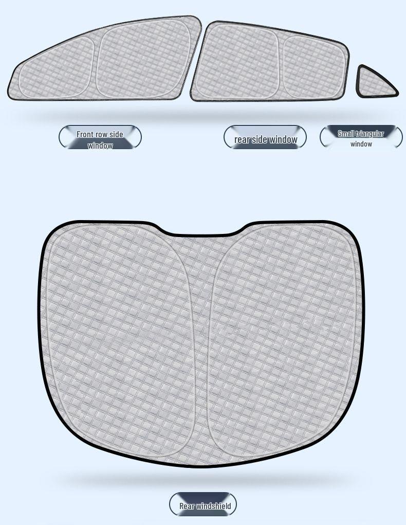 Tesla Model 3/Y Full Blackout Anti-Peeping Sunshade Curtains for Side Windows and Windshield