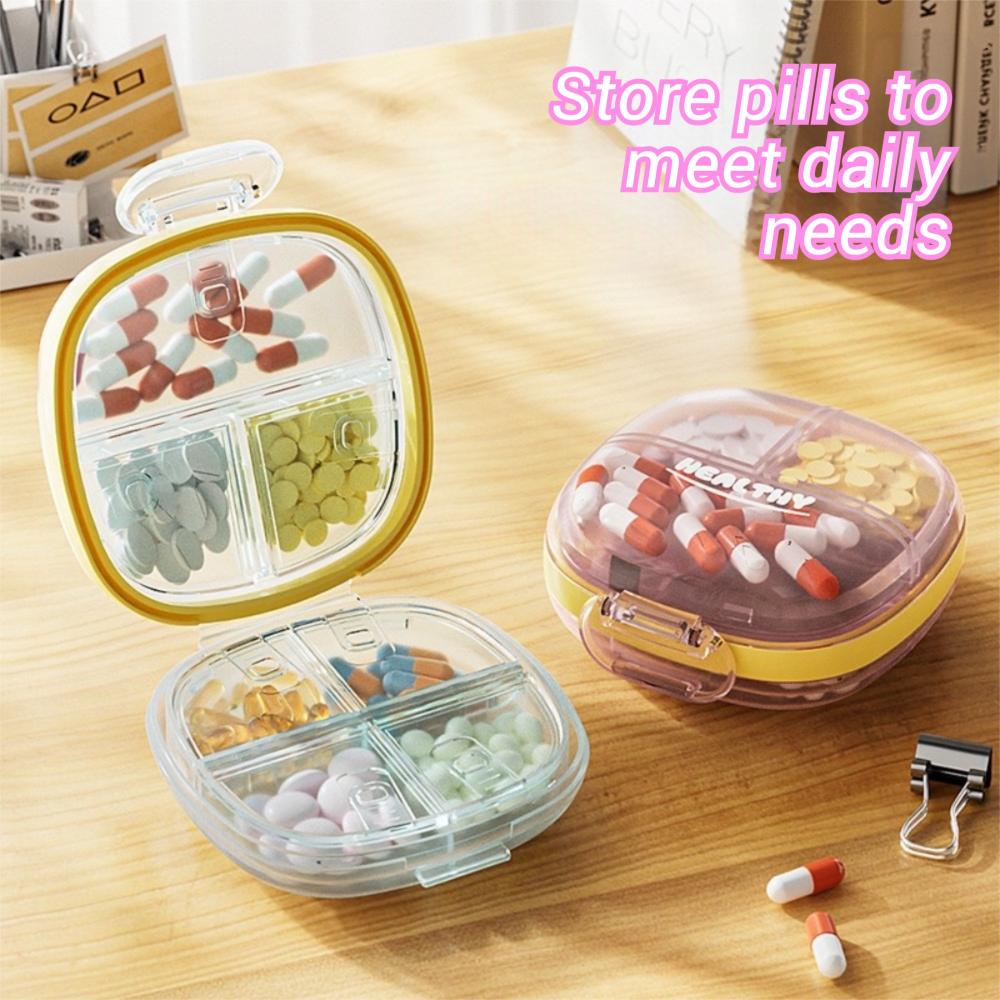 Double Layer Seven Days Pill Box Moisture-Proof Sealed Pill Organizer with Lid 7 Grids Medicine Storage Box for Home&Travel