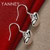 Exquisite 925 Sterling Silver Heart-Shaped Pendant Earrings, Fashionable Wedding Gift Accessories for Women