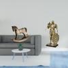 Retro Artistic Wood Resin Sculpture Figurine Nordic Abstract Ornament for Office Desk Centerpiece