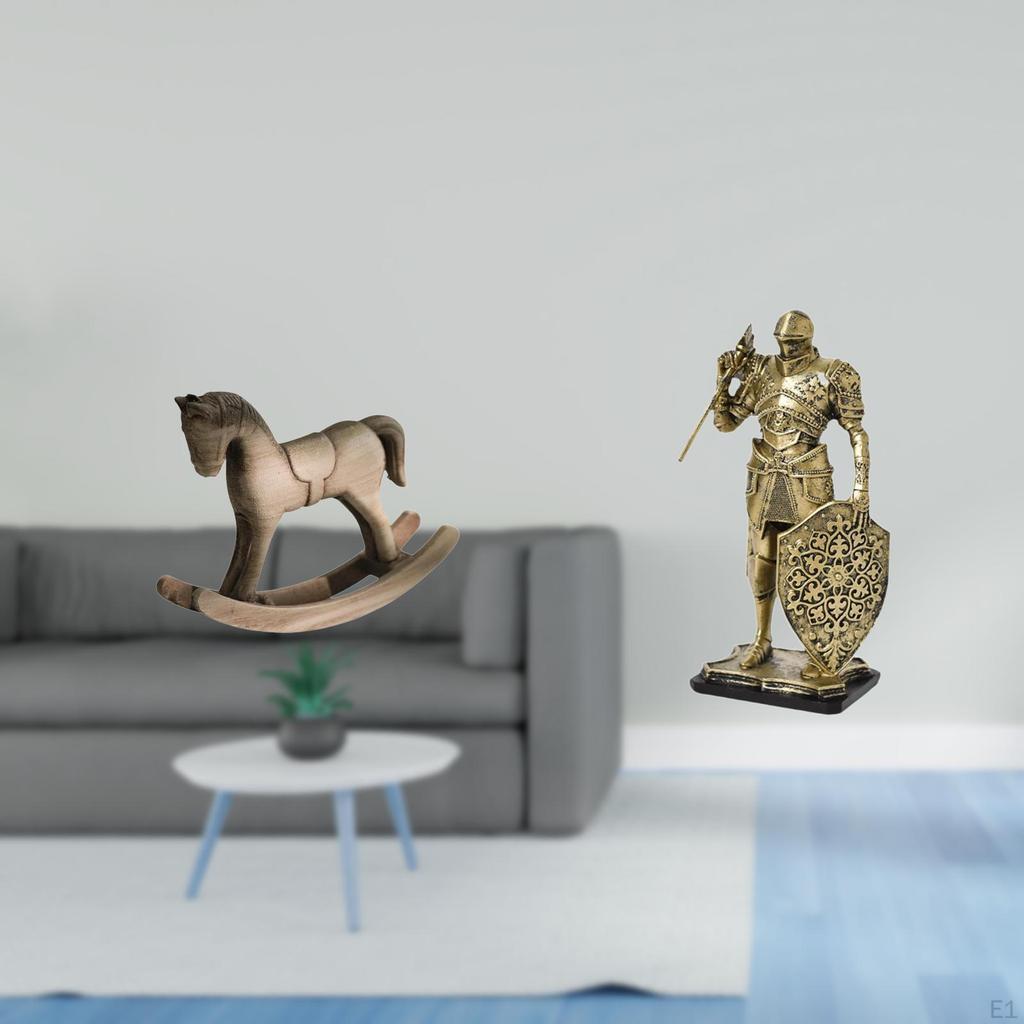 Retro Artistic Wood Resin Sculpture Figurine Nordic Abstract Ornament for Office Desk Centerpiece