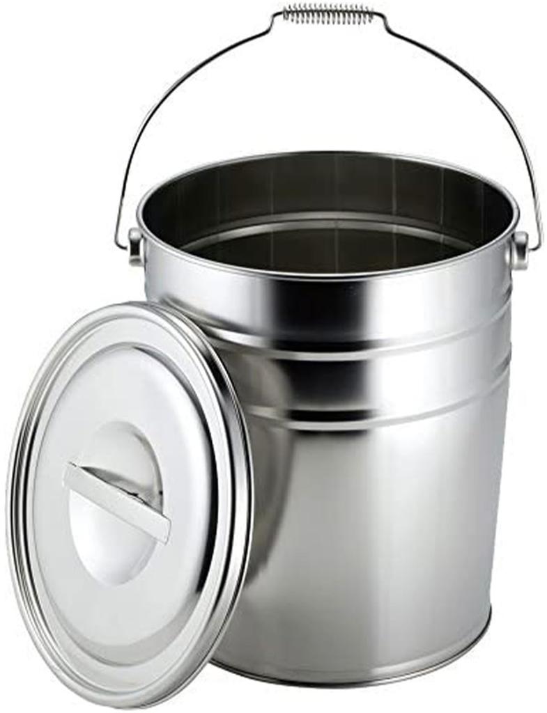 Shimomura Planning Bucket with Lid 18L Stainless Steel Made In Japan 39888