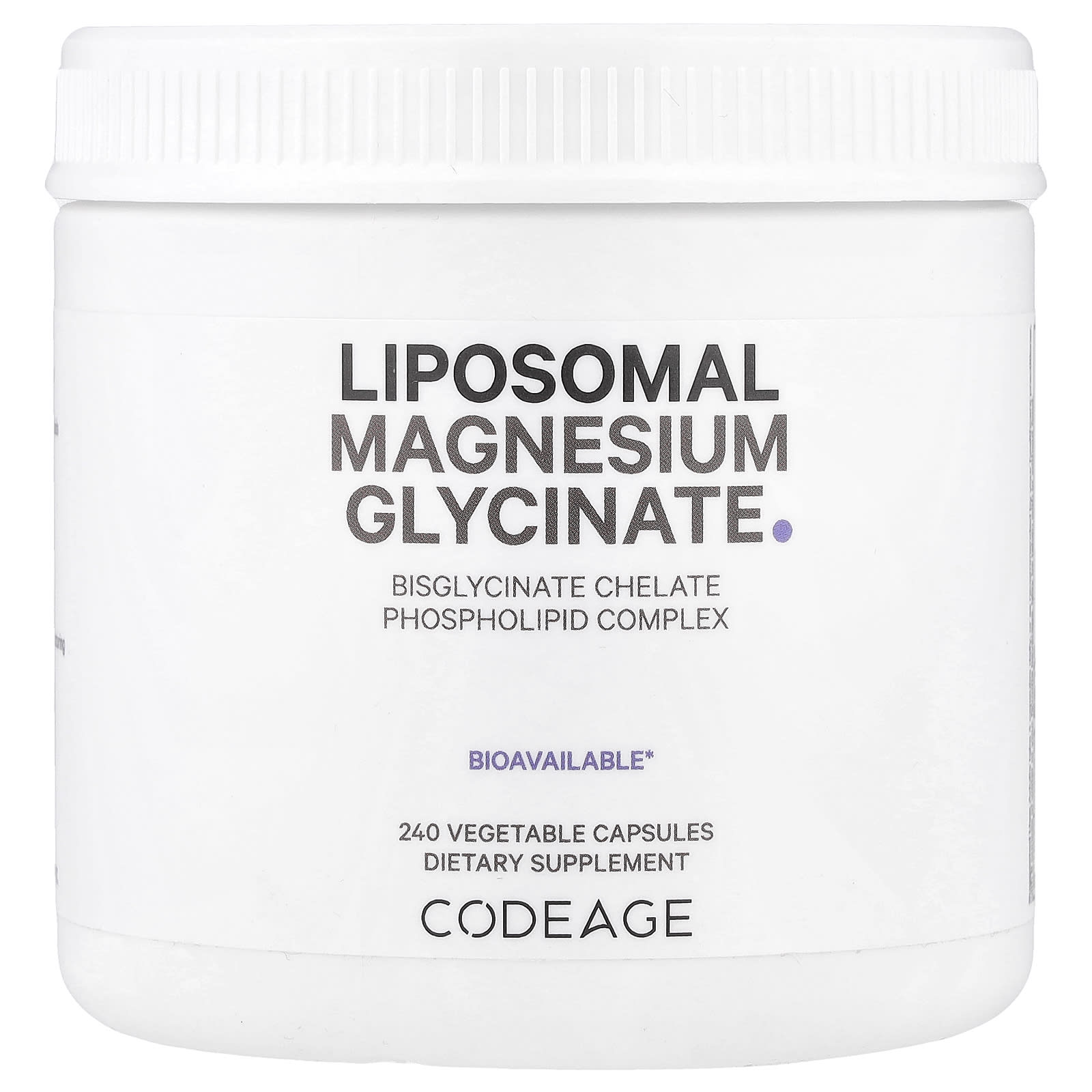 

Ліпосомальний гліцинат магнію, Вегетаріанські капсули 240