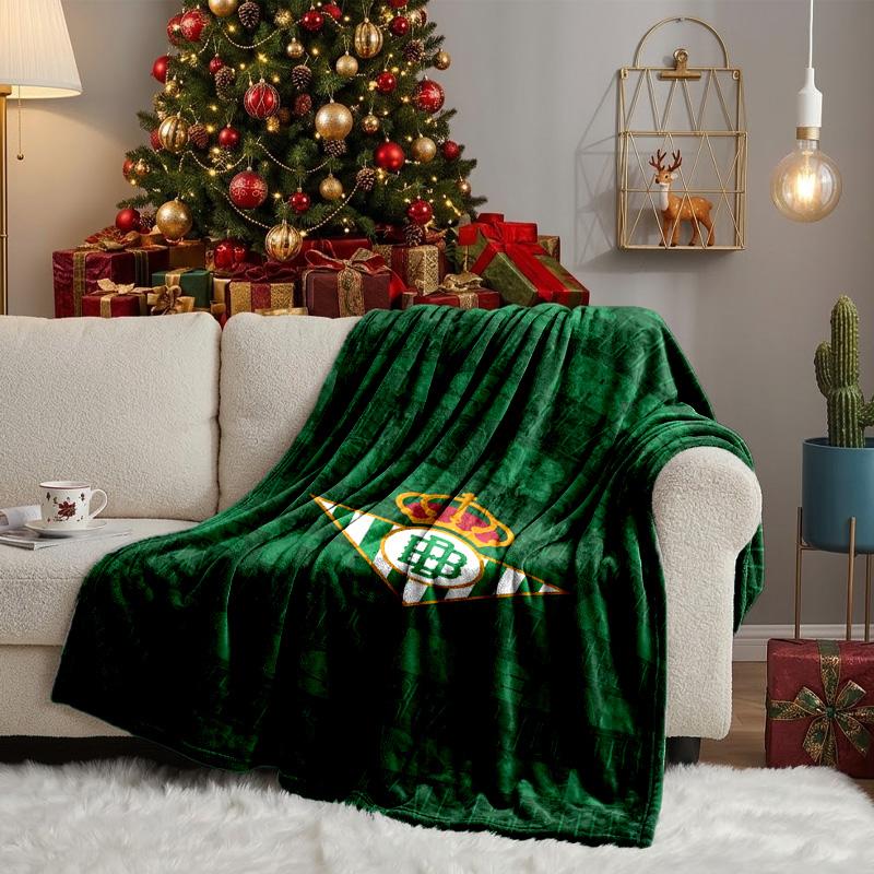 Football Betis Crest Lightning Blanket Lightweight Ideal Bedding Blanket Perfect for Travel, Living Rooms, Offices, Sofas, Fan Christmas Gift