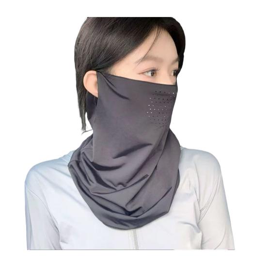 Sun Protection Guard Quick-Dry Fabric Ice Silk Face Guard with Breathable Mesh Cooling Fabric Extended Neck Gaiter Face Guard