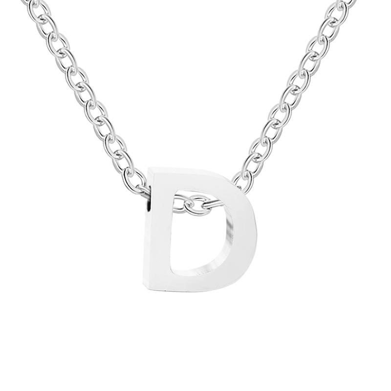 eManco Gold-Plated Stainless Steel Letter Necklace with European & American Pendant