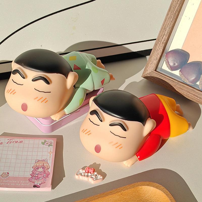 1 Piece  Crayon Shin-Chan Pat On The Head Lamp Toy With Light Ornament Anime Figure Model Small Night Light Toys