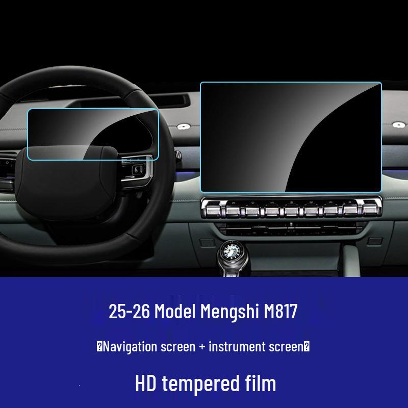 25-26 Model Mengshi M817 Navigation Screen Protector Tempered Glass Film
