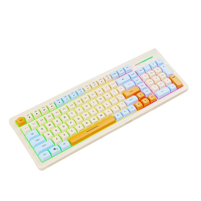 Gaming Keyboard with Tactile Feedback Color Illumination Waterproof Construction Universal Compatibility