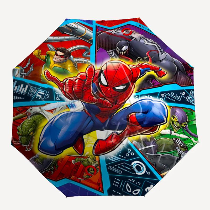

1pc Spider-Man Venom Automatic Folding Umbrella - Compact 8-Rib Design, Durable Plastic & Iron, Daily Use F104050