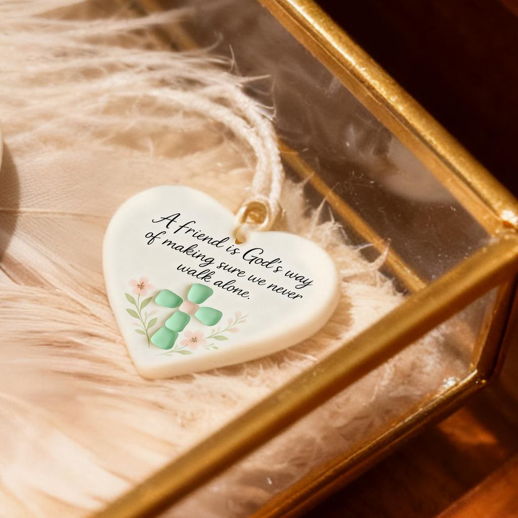 3D Acryl Herzförmiges Seeglas Freundschaftsdekor, Freundschaftsherz Andenken, Freundschaftsherz Ornament für Baumschmuck,