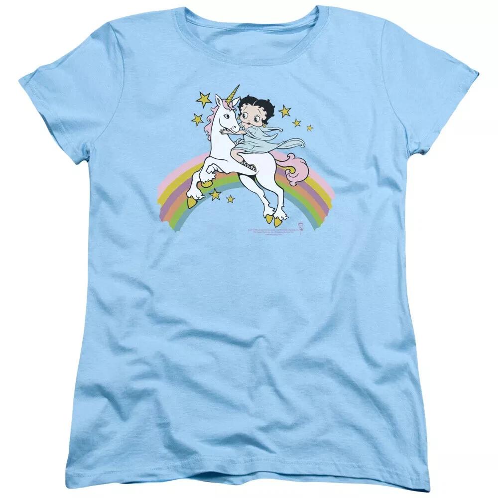 Betty Boop  Unicorn & Rainbows  Women s T-Shirt 3XL